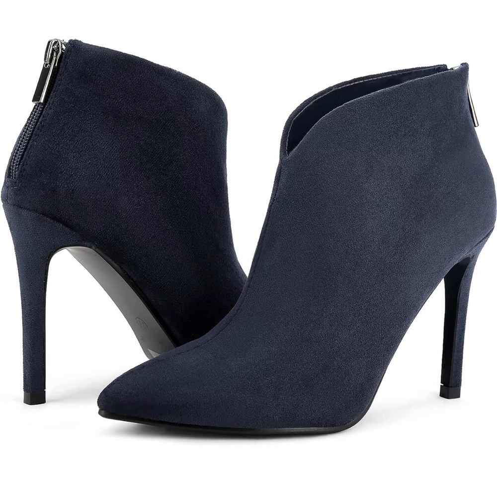 Elegant Navy Blue Women's Ankle Boots